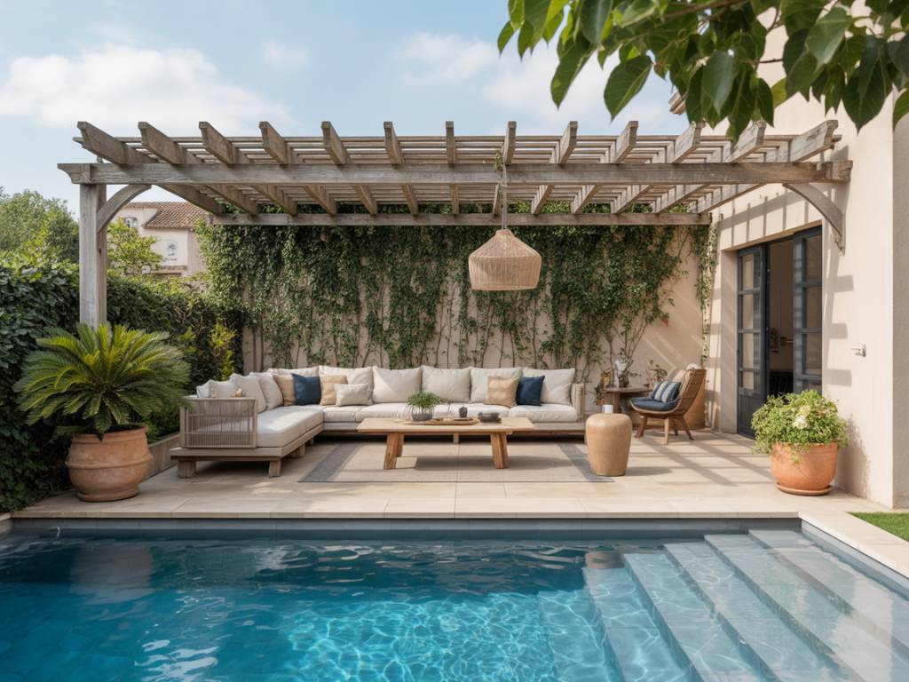 Terrasse avec pergola et piscine : aménager un espace extérieur convivial et esthétique
