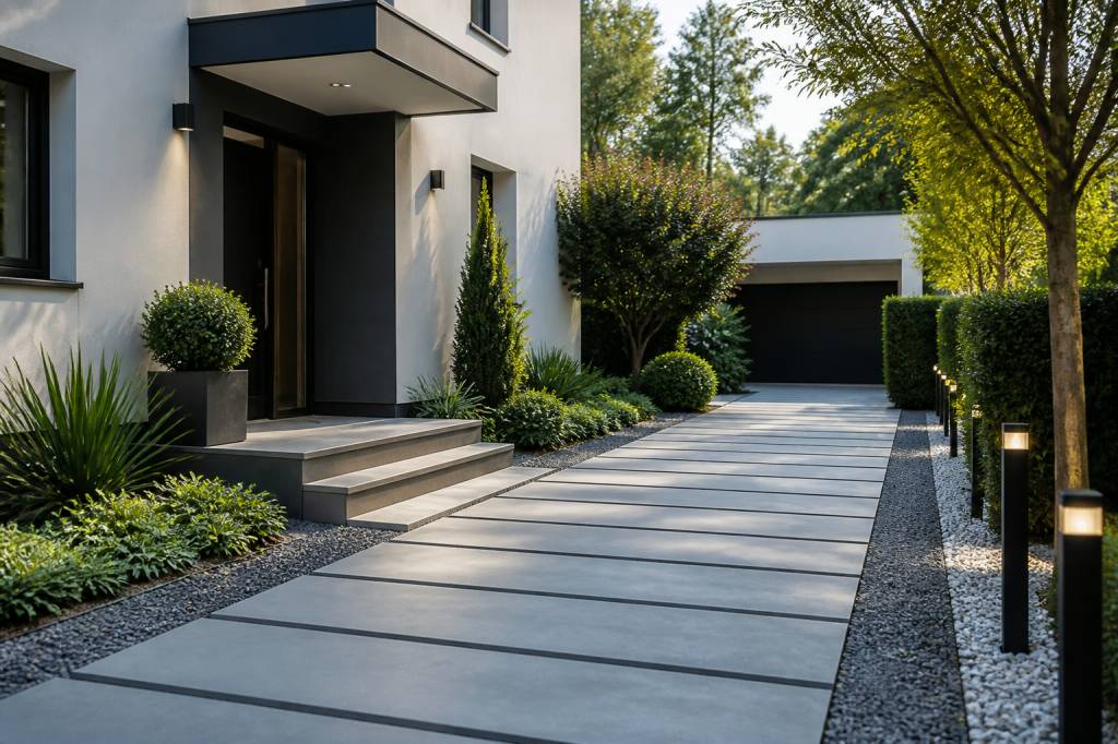 Allée de maison moderne : idées, matériaux et aménagements tendance