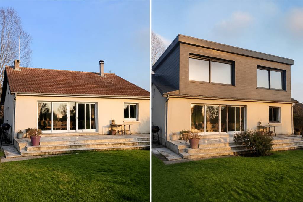 Surélévation maison avant après : exemples, étapes et budget