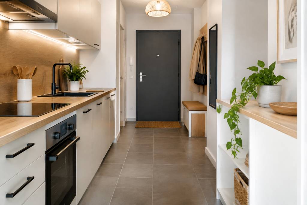 Cuisine dans l’entrée : idées et conseils pour aménager un espace fonctionnel en français